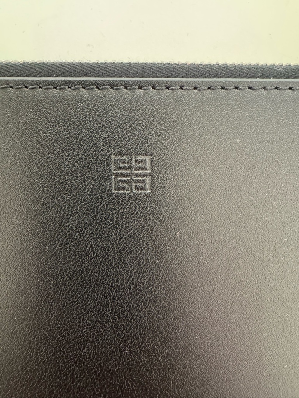 Givenchy Black Leather Flat Zip Pouch with Silver Hardware NWOT - Picture 4 of 7